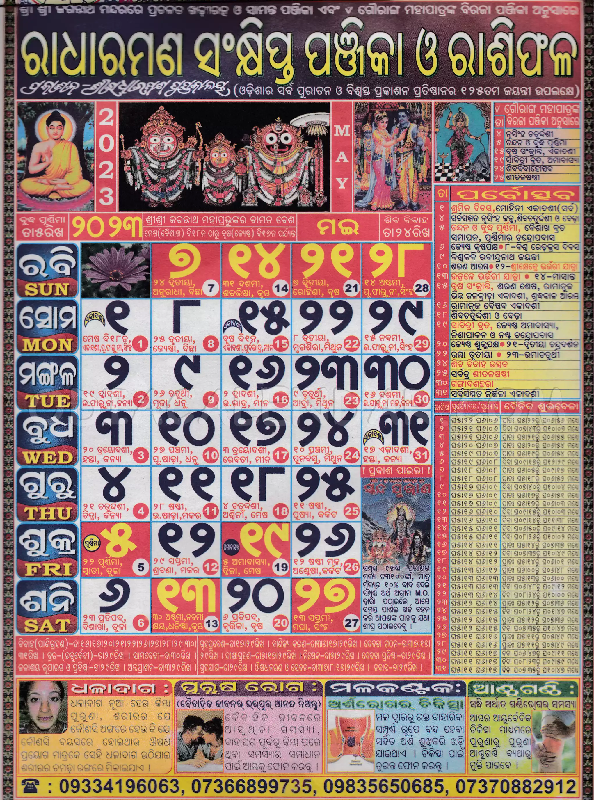 Radharaman Calendar 2023 May