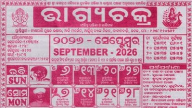 Bhagyachakra Calendar September 2026