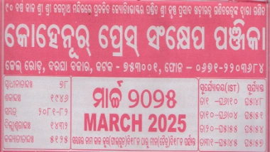 Kohinoor Calendar March 2025