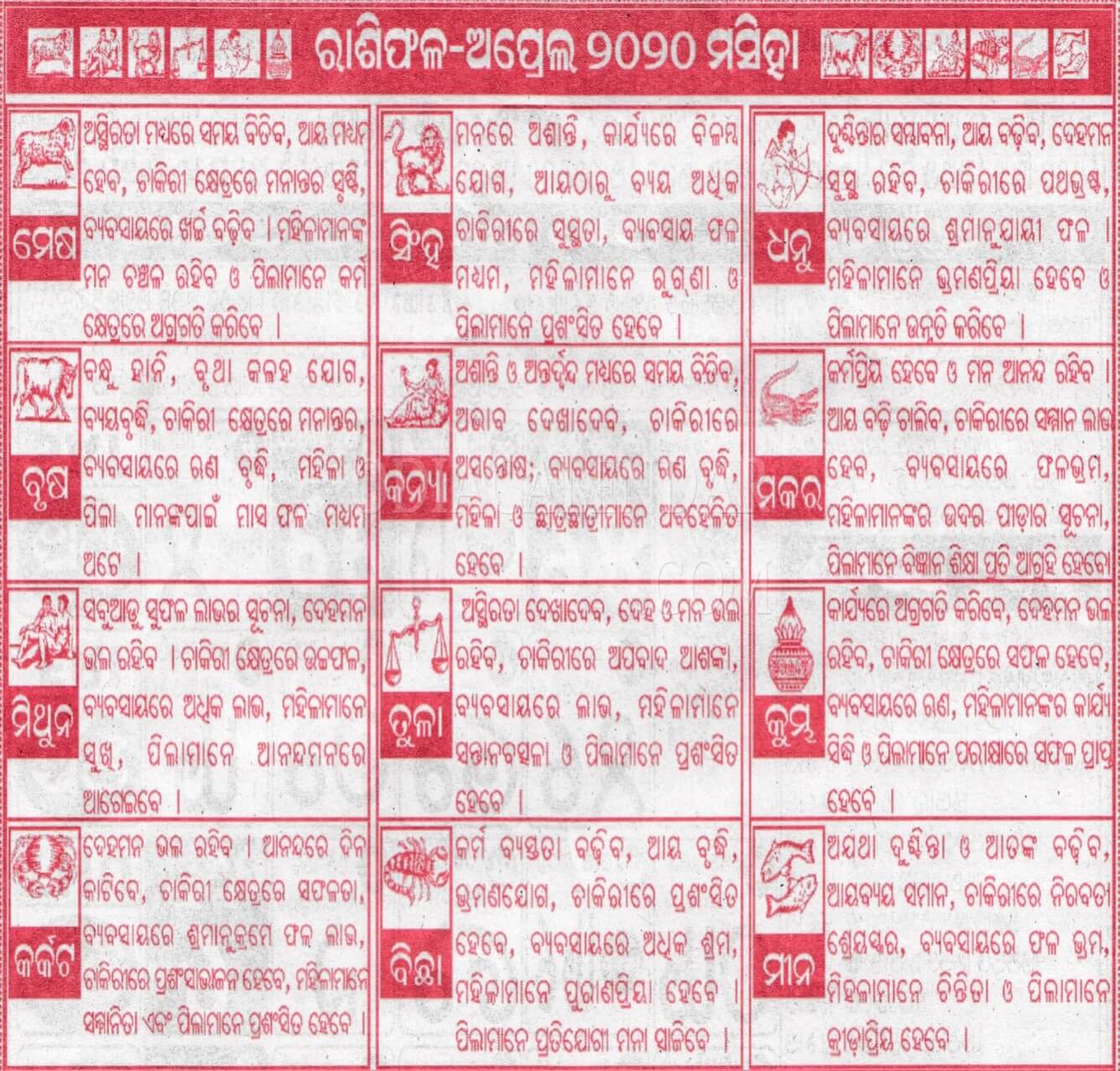 odia rasifala april 2020